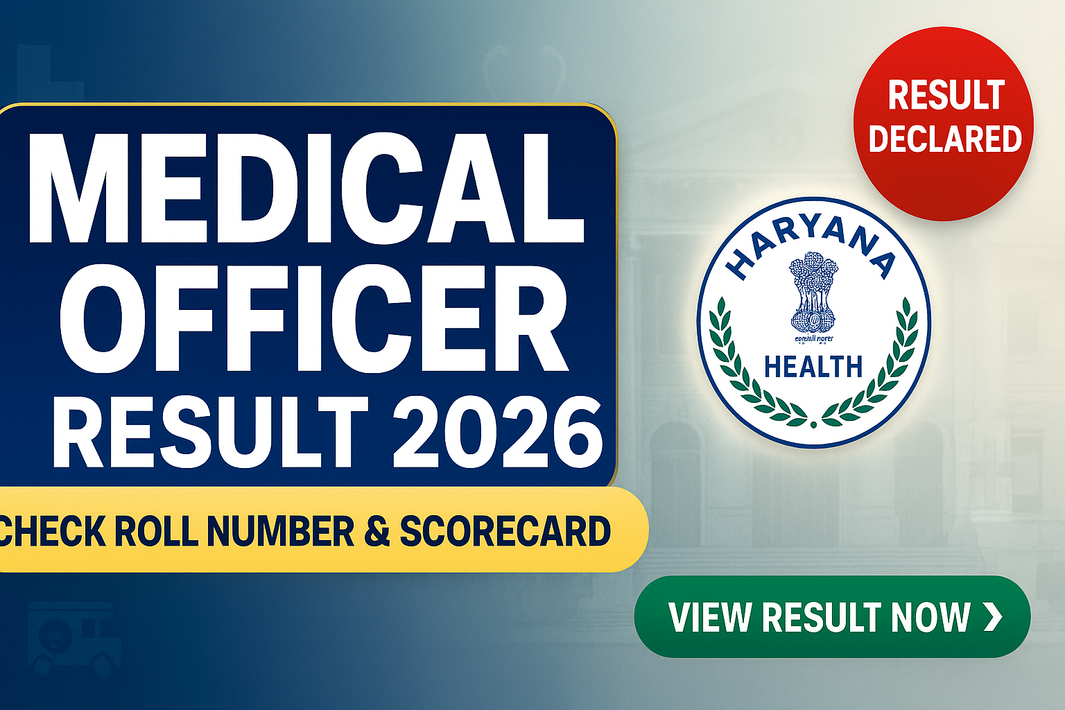 Haryana Health Medical Officer Result 2026